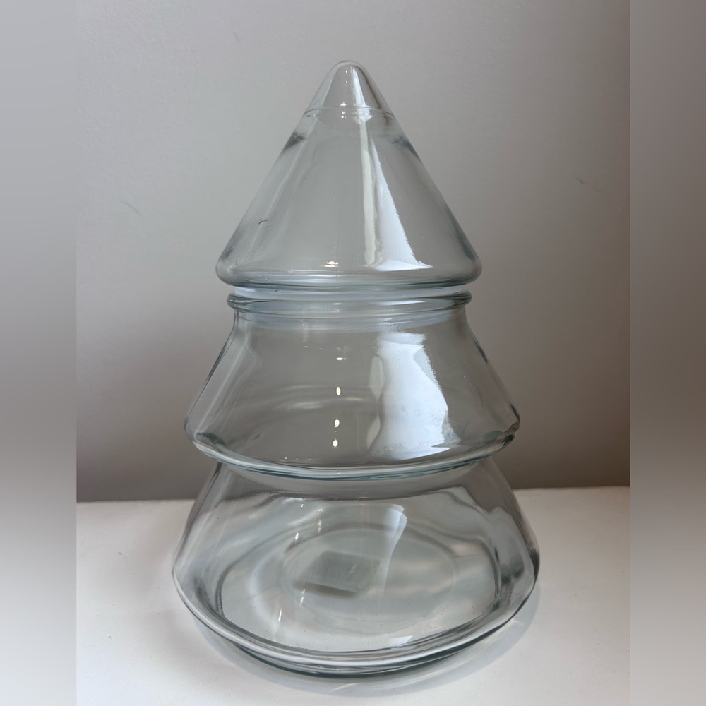 Anchor Hocking Clear Glass Christmas Tree Apothecary Jar Canister 9.25” Tall